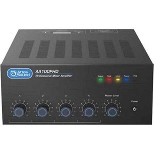 AtlasIED AA100PHD 4-Input, 100W Mixer Amplifier with Automatic System Test (PHD)