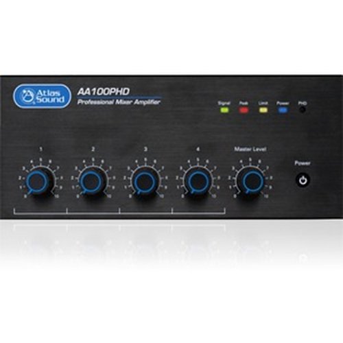 AtlasIED AA100PHD 4-Input, 100W Mixer Amplifier with Automatic System Test (PHD)