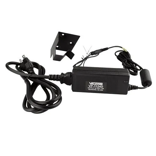 Valcom VP-1124D Indoor 1A 24V Power Supply, Black