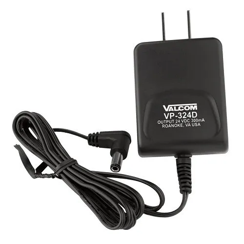 Valcom VP-324D Indoor 300mA 24V Power Supply, Black