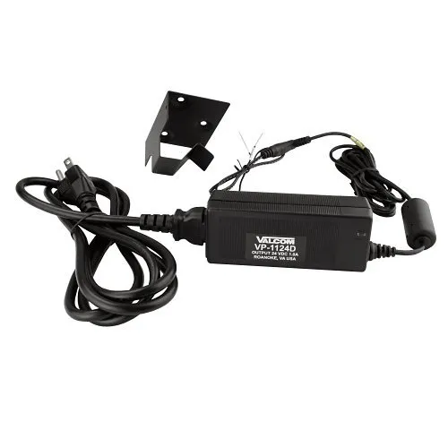 Valcom VP-624D Indoor 600mA 24VDC Power Supply, Black