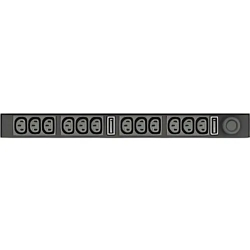 Vertiv VP9571A PowerIT Basic Rack PDU, 30A 208V, 12 IEC C13 Outlets, Horizontal, Black