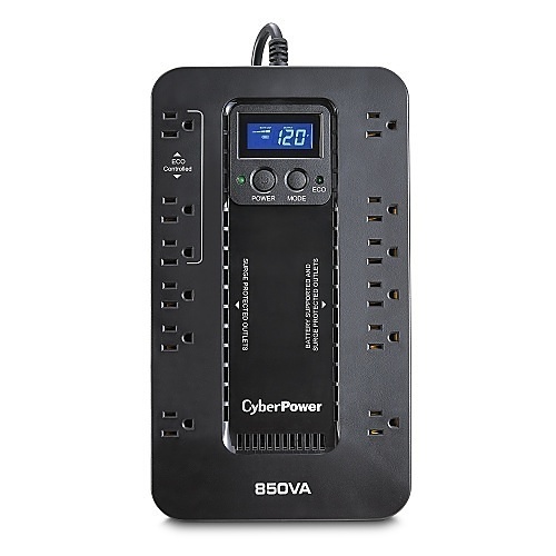 CyberPower EC850LCD Ecologic Series Compact UPS System with LCD Screen, 850VA 510W, 120VAC