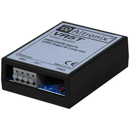 Altronix VR5T Voltage Regulator, Converts 24VAC/VDC to 12VDC at 3A, Terminal