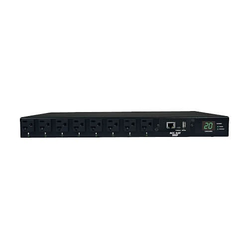 Eaton Tripp Lite PDUMH20ATNET 1.9kW Single-Phase Switched Automatic Transfer Switch PDU, 2 120V L5-20P / 5-20P Inputs, 16 5-15/20R Outputs, 1U