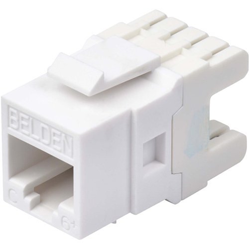 Belden AX101320 CAT6 Plus Modular Jack, RJ45, KeyConnect Style, Electric White, Single Pack