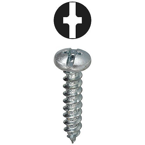 Dottie 2WS102 #10 2" Phillips/Slotted Pan Head Sheet Metal Screw, 100-Pack