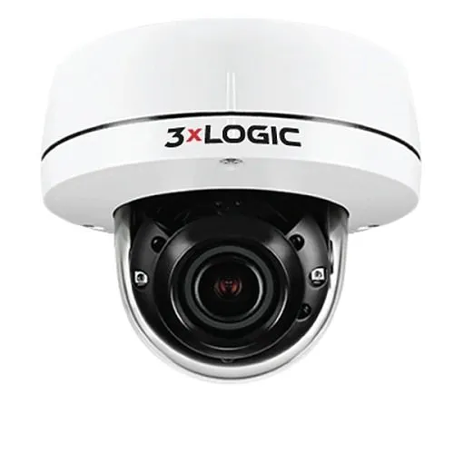 3xLOGIC VX-5M-OD-RIAW-C128 VISIX 5MP Indoor/Outdoor Dome IP Camera with Remote Focus, 2.7-13.5mm Lens, White