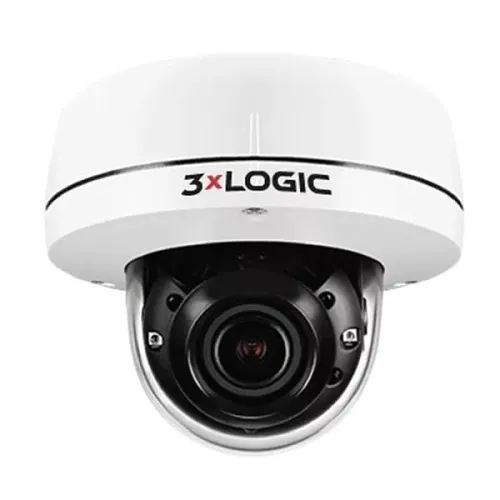 3xLOGIC VX-5M-OD-RIAW-S128 VISIX 5MP IR Indoor/Outdoor Dome Camera with 128GB SD Card, Audio and Alarm I/O, True WDR, 2.7-13.5mm Lens