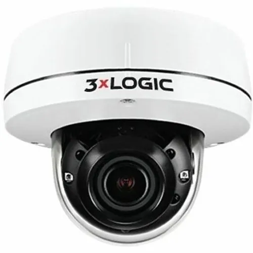 3xLOGIC VX-5M-OD-RIAW-S512 VISIX 5MP Indoor Outdoor Dome Camera with Remote Focus, IR, 2.7-13.5mm Lens, WDR, IP67 IK10, 512GB SD Card