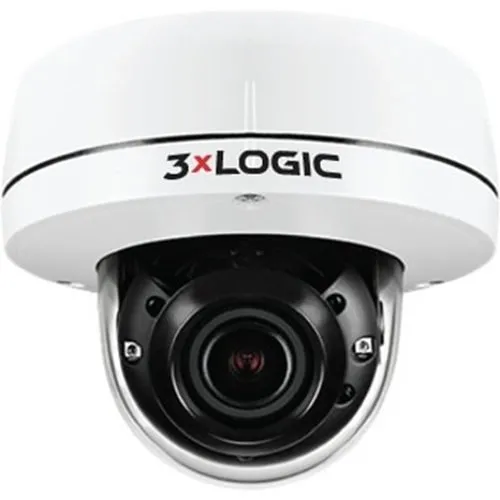 3xLOGIC VX-5M-OD-RIAW VISIX 5MP Indoor/Outdoor Dome IP Camera with Remote Focus, 2.7-13.5mm Lens, White