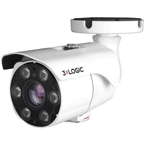 3xLOGIC VX-5M20-B-RIAW VISIX 5MP Outdoor Bullet Camera with Remote Focus, 6-50mm Lens