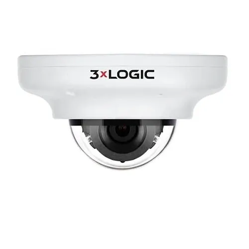 3xLOGIC VX-5M28-MD-IAW-C256 VISIX 5MP Indoor/Outdoor Vandal Proof Mini-Dome IP Camera, 2.8mm Fixed Lens, White