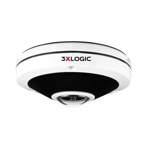 3xLOGIC VX-6M-360-IAW-S1TB VISIX 6MP Outdoor Fisheye Camera, 1.5mm Fixed Lens, IP66/IK9, White