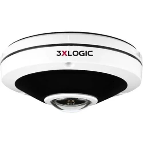3xLOGIC VX-6M-360-IAW VISIX 6MP Outdoor Fisheye 360° IP Camera, 1.55mm Lens, White