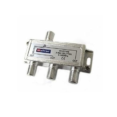 Weltron 44-031WS Coaxial Cable Connector, 3-Way Coax Splitter 1GHZ