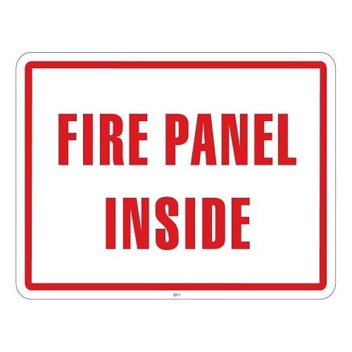Maxwell SN-FIRE Fire Panel Sign, 11 x 8.5, Red Text, White