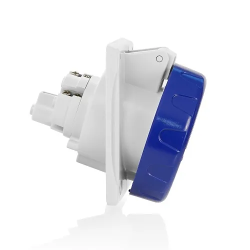 Leviton W216-R6 Pin and Sleeve International Receptacle, 16A, 200-250V, 2-Pole, 3-Wire, Blue