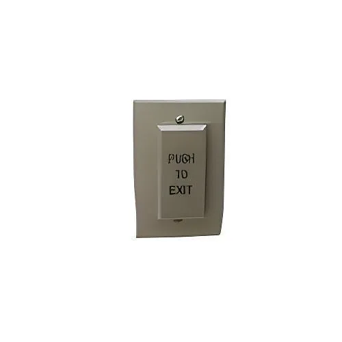 Dortronics W5286-ETXE1 5286 Series Single Gang Push Plate Switch, Adjustable 2-60 Second Exit Timer, DPDT Output, "PUSH TO EXIT"