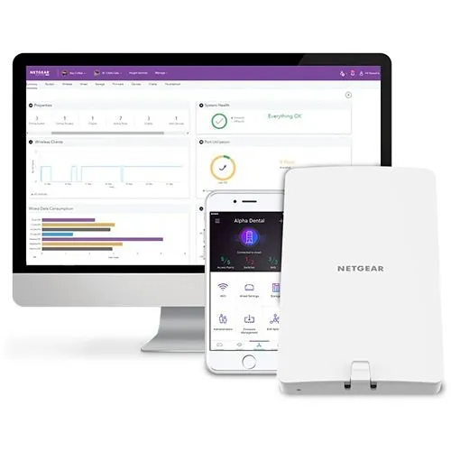 Netgear WAX610Y Cloud Managed Wi-Fi 6 AX1800 Dual Band PoE Multi-Gig Insight Managed Wi-Fi 6 Outdoor Access Point