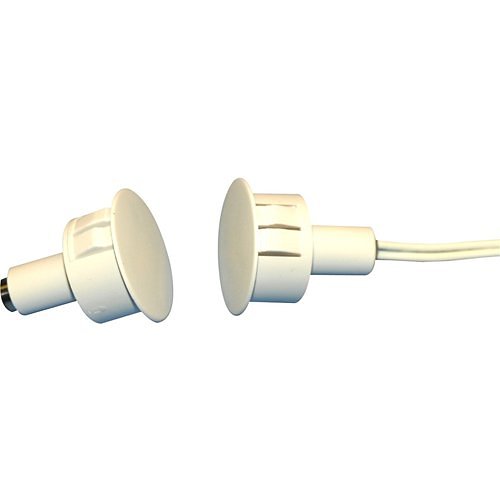 GRI 184-12WG 184 Series 1" Steel Door Recessed Switch Set, Wide Gap, 10W, 200VDC, 0.40A, Closed Loop, N/O, A, and U.L. 10C Fire Rated, White