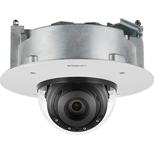 Hanwha PND-A9081RF Wisenet P-Series 8MP Flush-Mount AI IR Dome Camera, 4.5-10mm Varifocal Lens