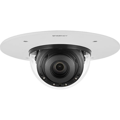 Hanwha PND-A9081RF Wisenet P-Series 8MP Flush-Mount AI IR Dome Camera, 4.5-10mm Varifocal Lens
