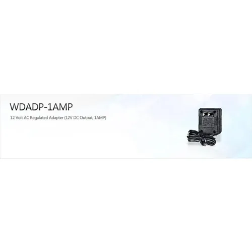 Weldex WDADP-1AMP 12VAC Regulated Adapter, 12VDC Output, 1A