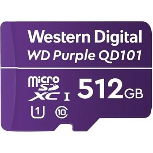 WD WDD512G1P0C QD101 Purple SC Ultra Endurance MicroSDXC Card for Surveillance Camera, 512GB