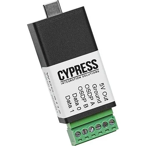 Cypress WDG-6150 GM-Specific OSDP-Wiegand USB-C Keyboard Data Wedge with 3' USB-C Female-to-Male Cable