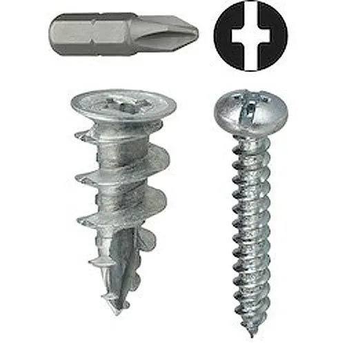 Dottie WDK6T #6 Zinc Alloy Walldriller Anchor Kit with Pan Head Combo Drive Screws (Tuff Pack)