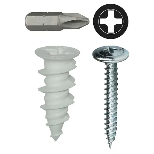 Dottie WDK8NW Anchor, #8 Nylon Walldriller Anchor Kit with Wafer Head Philips