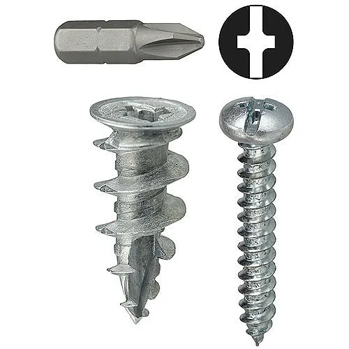 Dottie WDK8T #8 Zinc Alloy Walldriller Anchor Kit with Pan Head Combo Drive Screws (Tuff Pack)