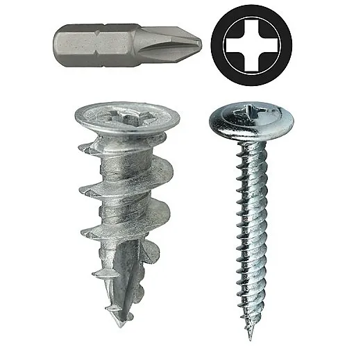 Dottie WDK8W #8 Zinc Alloy Walldriller Anchor Kit with Wafer Head
