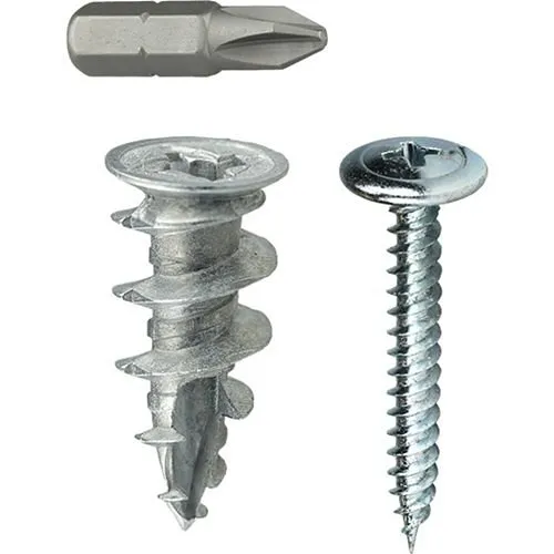 Dottie WDK8WT #8 Zinc Alloy Walldriller Anchor Kit with Wafer Head Phillips Drive Screws (Tuff Pack)