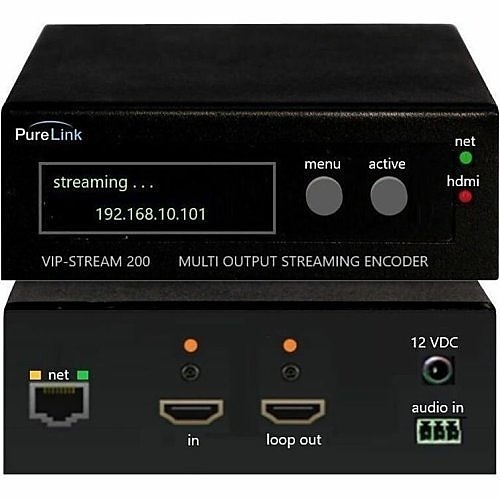 PureLink VIP-STREAM200 PureStream 1080p H.264 Encoder, Compatible with VLC Player, Facebook, YouTube, and RTMP/RTMPS Player