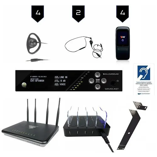 Williams AV WF SY5 PRO-4 WAP WaveCAST Wi-Fi Assistive Listening System with WAP and Router