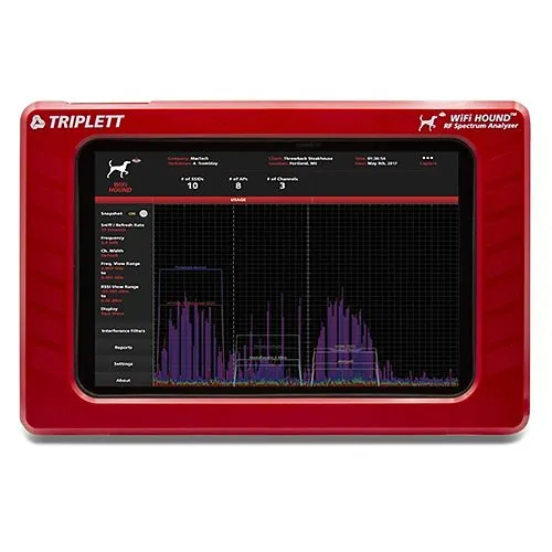 Triplett WFHound Wi-Fi Hound 2.4 Ghz and Ghz Rf Spectrum Analyzer: See and Isolate Radio Interference, 2Mp Camera, Android 7.0