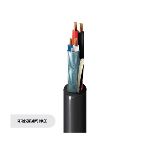 Belden 1392P 010Z500 22/2 Stranded BC Shielded, 18/2 Stranded BC Unshielded Lighting and Automation Cable, Flamarrest, Plenum-CMP, 500' (152.4m) ReelTuff Box, Black