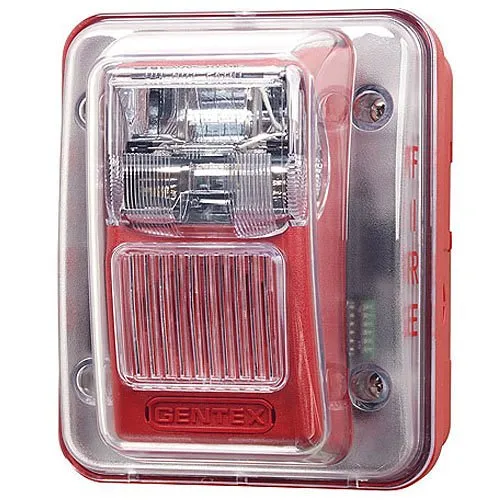 Gentex WGEC24-75WR Commander Series Low-Profile Evacuation Weatherproof Horn Strobe, 24VDC, 75CD, Red
