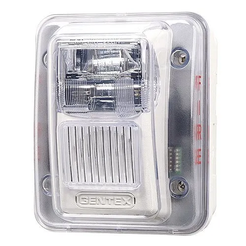 Gentex WGEC24-75WW Series with GOE Enclosure Outdoor Horn/Strobe, Fixed 75CD Wall Mount, White Faceplate