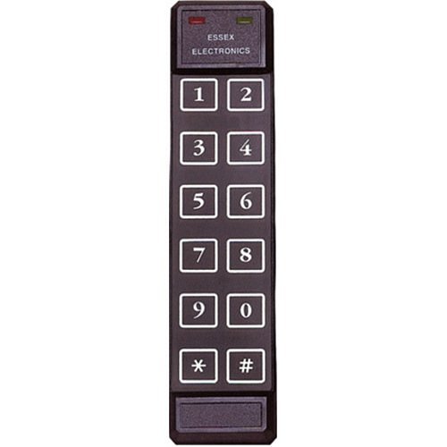 Essex KTP-102-LI KTP Series Mullion 26-Bit Wiegand Thinline 2x6 Keypad Reader, Black Illuminated Overlay