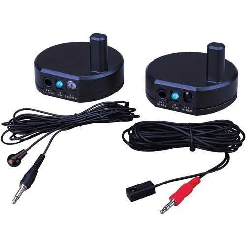 Vanco WIR-KIT Wireless IR Kit, 656' Includes, (1) Wireless Transmitter (1) Wireless Receiver (1) IR TX Pigtail Cable (1) IR RX Pigtail Cable (2) DC 5V, 500mA Power Supplies