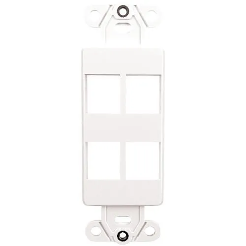 Primex 125-0954-WT Modular Wall Plate Inserts Decorative Insert, 4-port, White