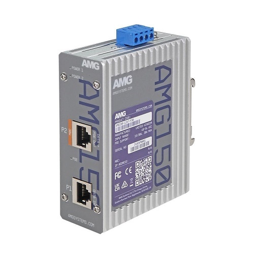 AMG Systems AMG150-1GAT-P30 Industrial 1-Port PoE Injector, DIN Rail / Wall Mount