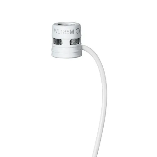 Shure WL185MW/C-TQG Lavalier Microphone with TA4F Connector, Cardioid, White
