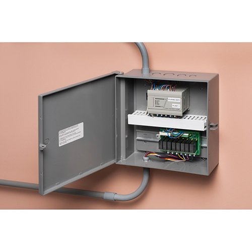Arlington EB1212BP Heavy-Duty Non-Metallic Enclosure Box with Removable Back Plate, 12 x 12 x 4, NEMA3R. Gray