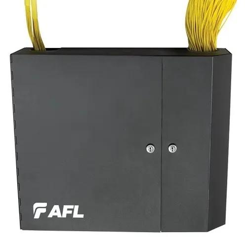 AFL WME12E Wall Mount Interconnect Enclosure for Fiber Optic Connectivity, Holds 12 LGX Modules