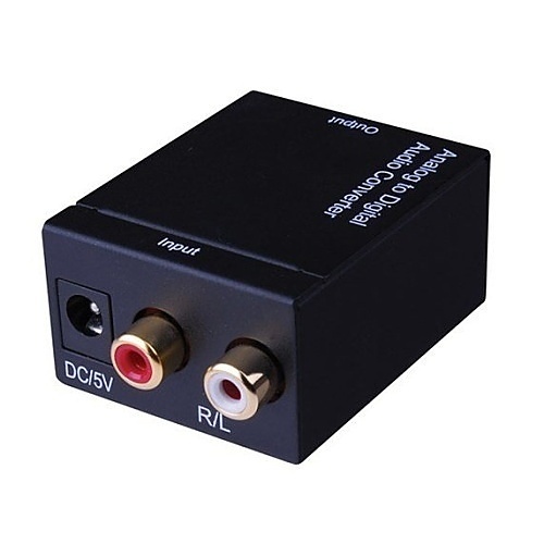 Vanco 280519 Analog to Digital Audio Converter, UL Listed, Black