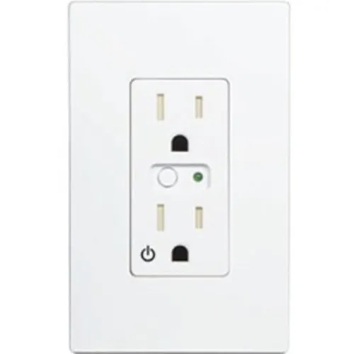 Linear WO15EMZ5-1 GoControl Z-Wave Plus Single Wall Outlet, Remote On/Off Control, White